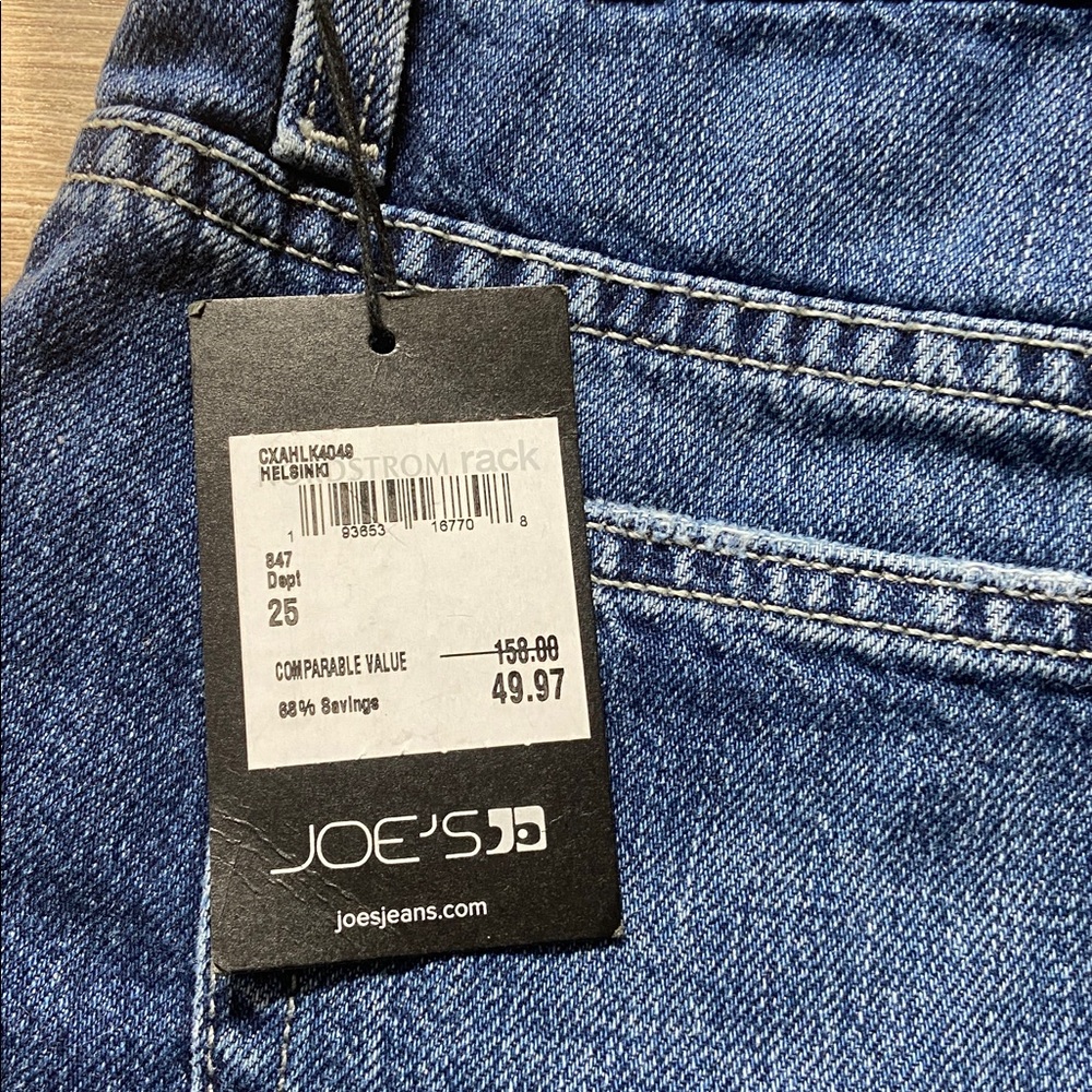 Joe's Jeans Women's Dark Blue Frayed Hem Denim Shorts - Picture 4 of 4
